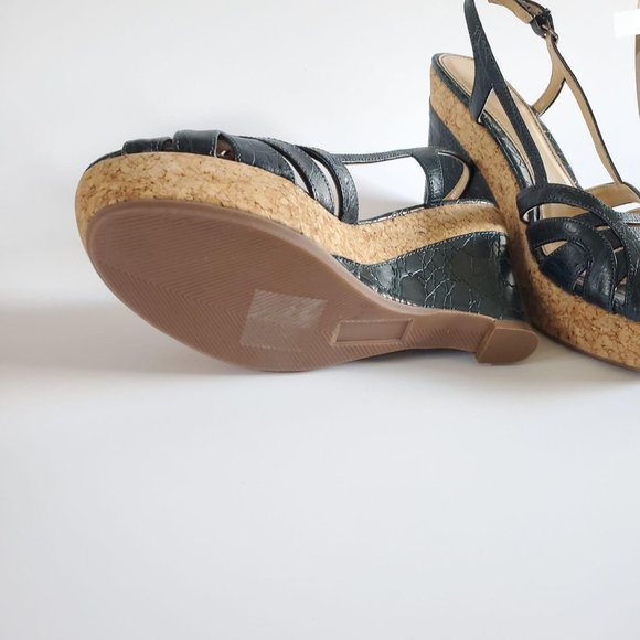 Bandolino Women's Wedge Sandals Teal Sz 6.5 - Picture 7 of 12